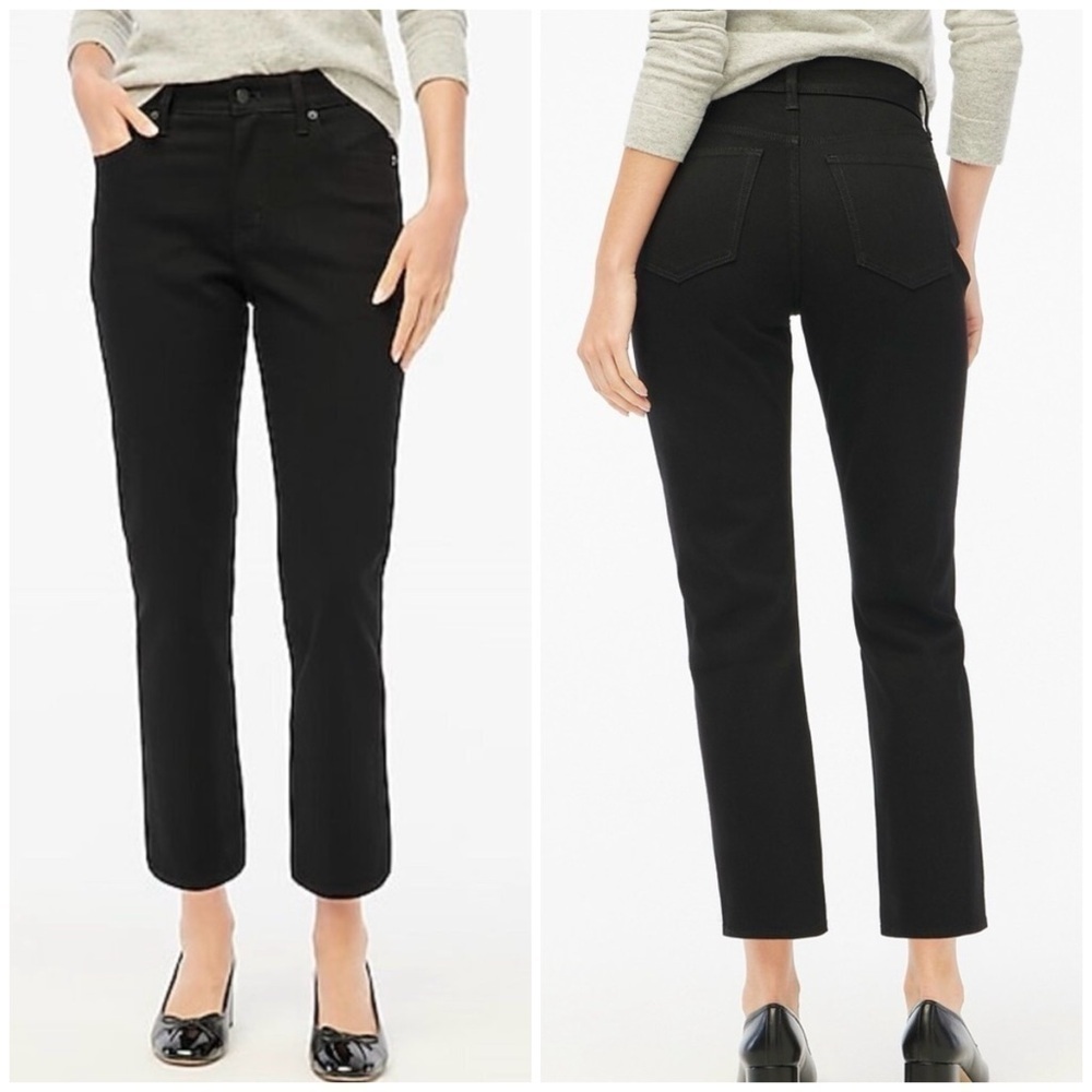 NWT J. Crew Factory Tall Curvy Essential Straight Black Jean, Stretchy, Size 26T